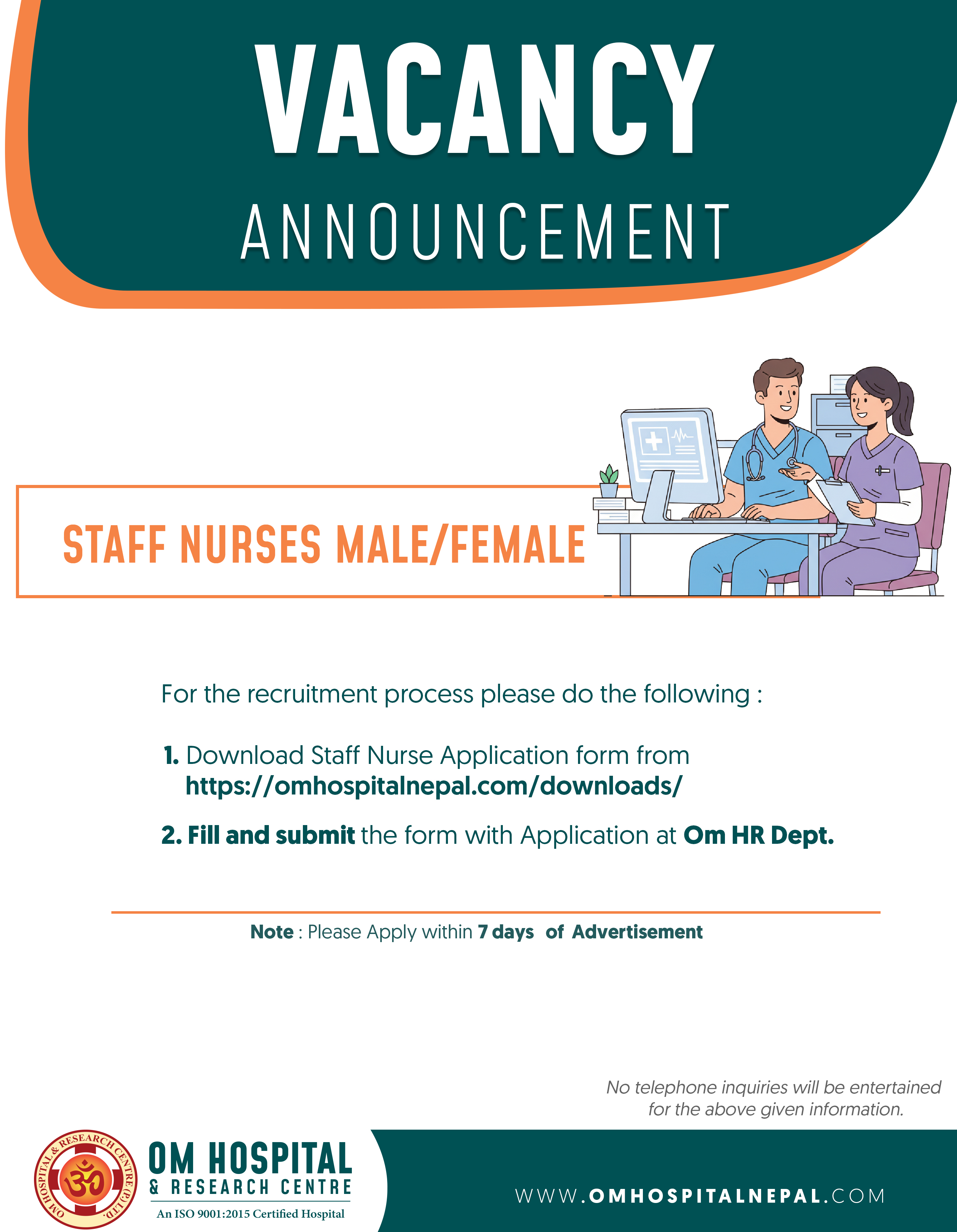 Vacancy Announcement- Staff Nurse
